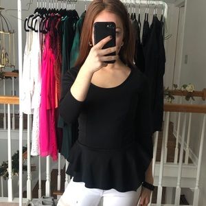 Arden B Black Plepum Top